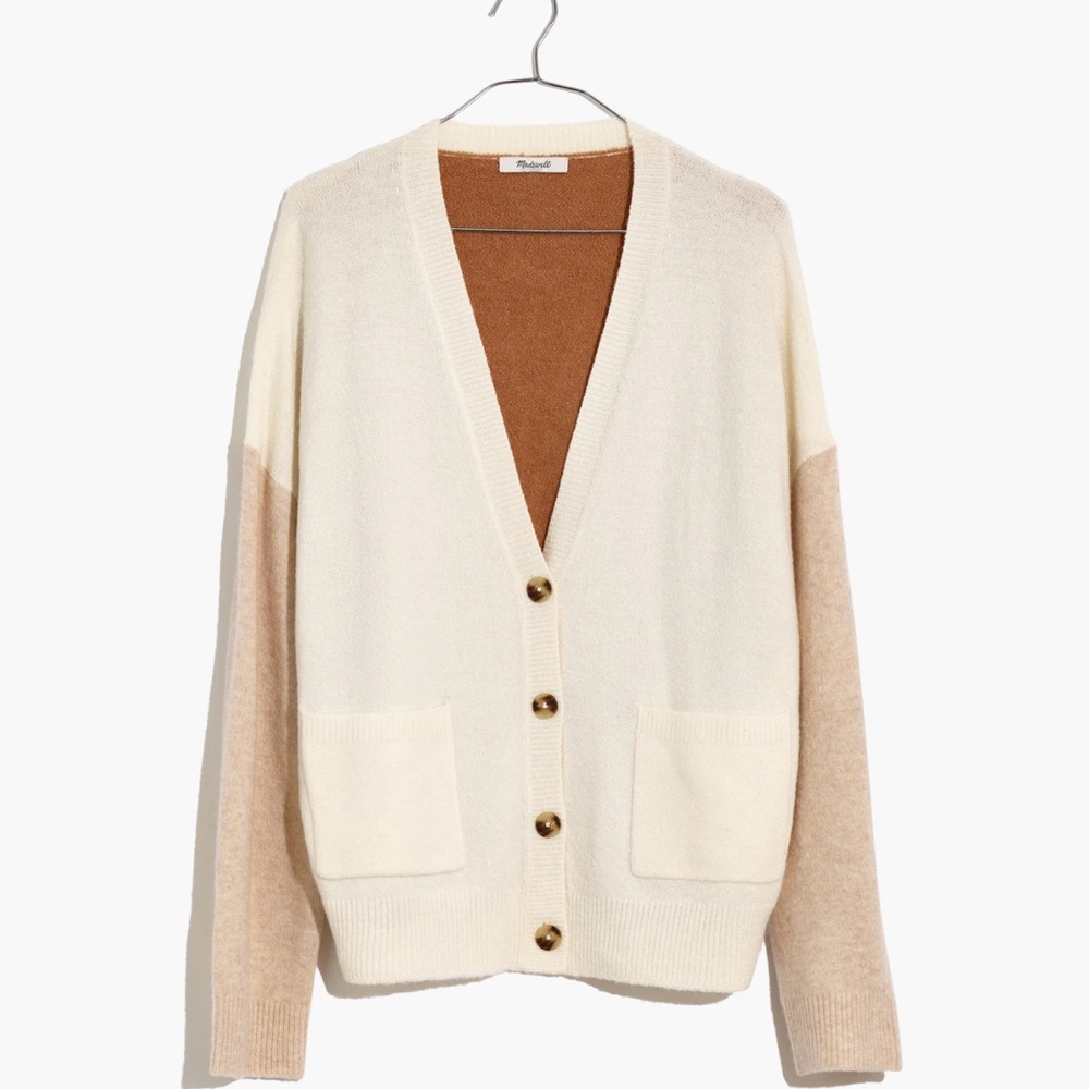 Madewell Kent Ex-Boyfriend Cardigan – Colorblock, Size Large